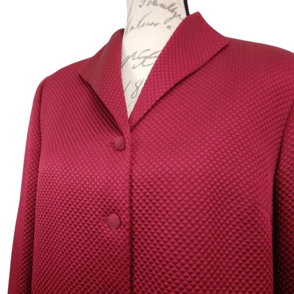 Talbots | Silk Wool Blend Blazer Jacket Cranberry Red | Size 12
